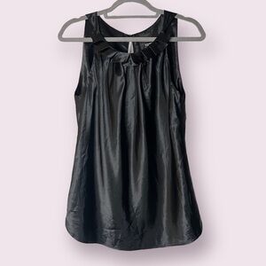 New York & Company Black Satin Blouse 6